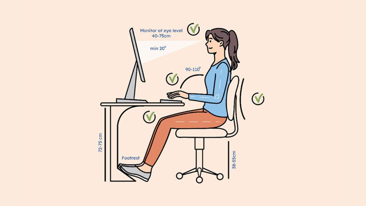 Điều chỉnh tư thế ngồi máy tính đúng tránh đau lưng, mỏi cổ Điều chỉnh tư thế ngồi máy tính đúng tránh đau lưng, mỏi cổ